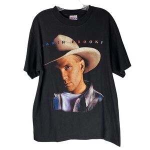 Garth Brooks Vintage T-shirt 98 Mens L Black Fresh Horses Tour Preshrunk Cotton